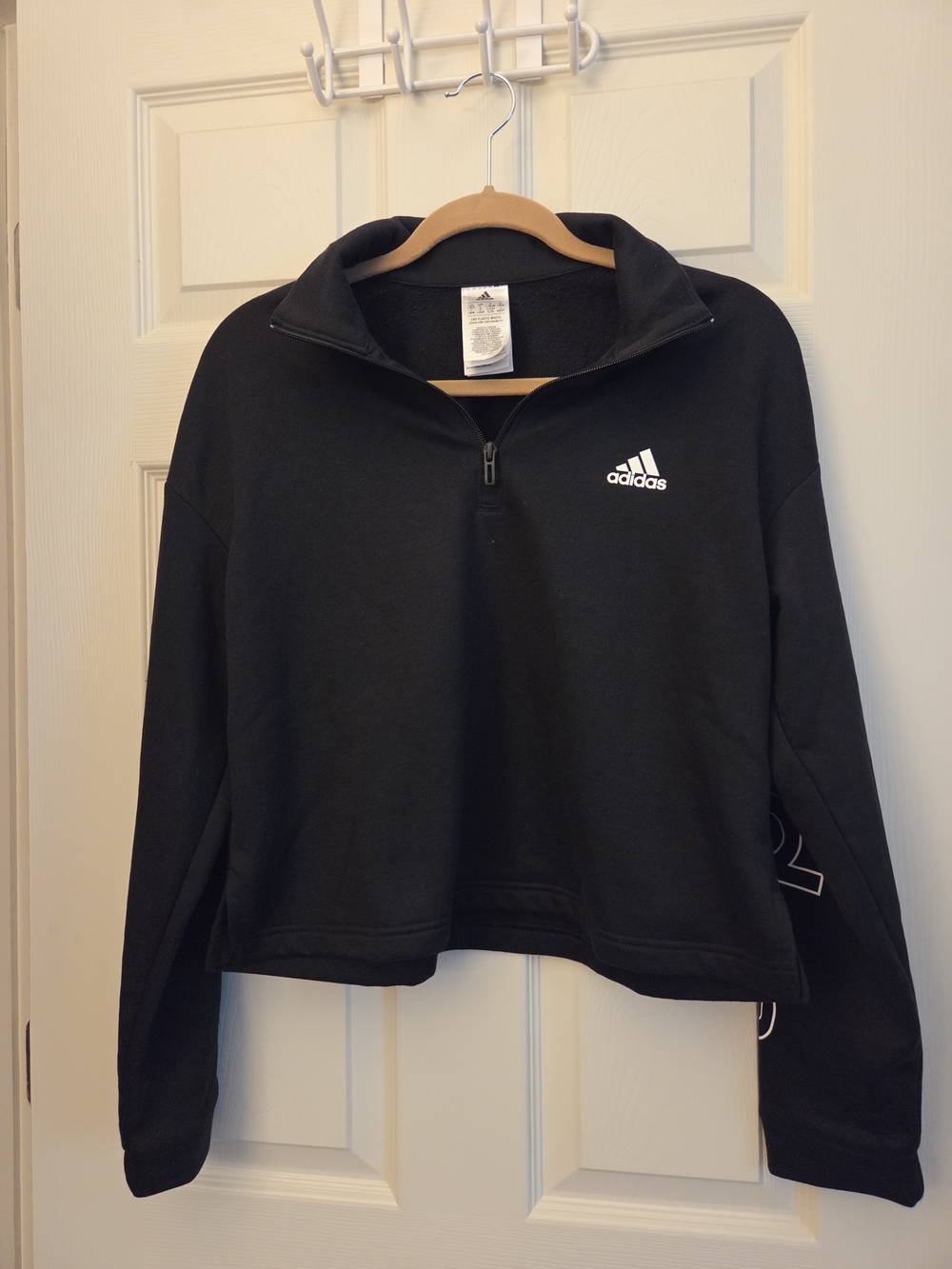Adidas Black Quarter-Zip Pullover with Logo